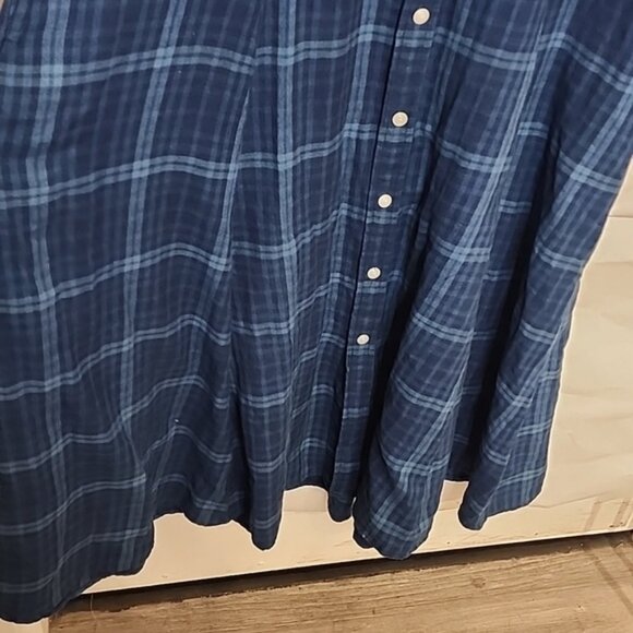 Polo Ralph Laurent Blue Plaid Maxi Shirt Dress size XL - Picture 5 of 8